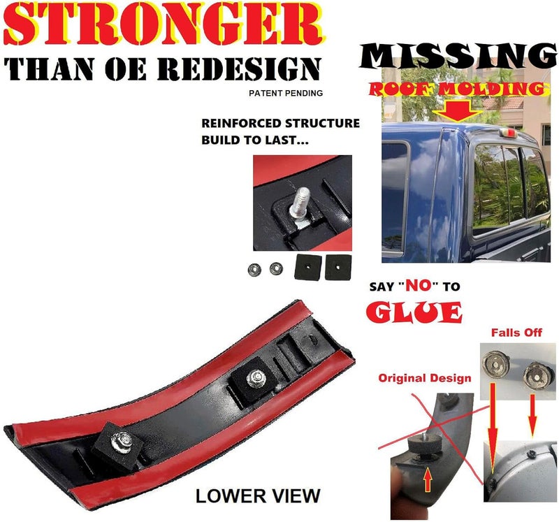 Advance Ignition Technology Advance Ignition Upgraded Roof Molding Compatible with Ford F-250 F-350 F-450 F-550 Super Duty (Regular Cab & Crew Cab) 99-07 Left Driver LH and Right Passenge RH YO Oxford White Set 2PCS - Image 2